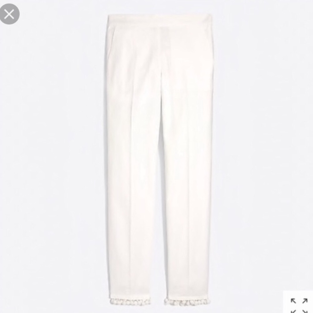 J. Crew Linen Pom-Pom Pant - SIZE 0 Petite - NWT